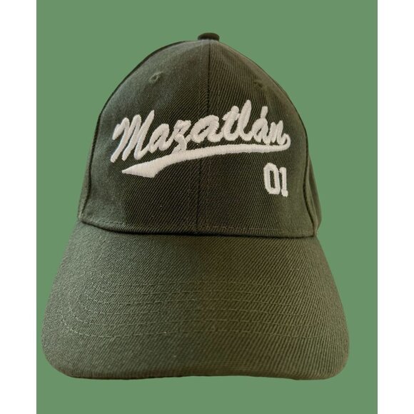 Mazatlan Mexico Hat Cap Adults Olive Green Strap Back Adjustable Embroidered Men - Picture 2 of 9